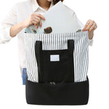 FancyGrab Dual Compartment Insulated Lunch Bag Picnic Cooler Bag Portable Tote Handbag