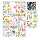 FancyGrab Set of 9 Sheets Double Sided Printed Easter Window Cling Stickers Easter Bunny Decal Home Decor Style 1