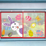 FancyGrab Set of 9 Sheets Double Sided Printed Easter Window Cling Stickers Easter Bunny Decal Home Decor Style 1