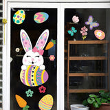 FancyGrab Set of 9 Sheets Double Sided Printed Easter Window Cling Stickers Easter Bunny Decal Home Decor Style 1