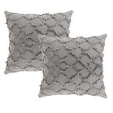 FancyGrab 2Pcs Cotton Linen Pillowcase Cushion Covers Sofa Throw Pillow Cases Grey