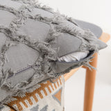 FancyGrab 2Pcs Cotton Linen Pillowcase Cushion Covers Sofa Throw Pillow Cases Grey