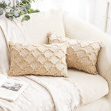 FancyGrab 2Pcs Cotton Linen Pillowcase Cushion Covers Sofa Throw Pillow Cases Khaki