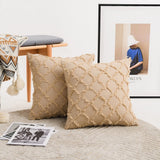 FancyGrab 2Pcs Cotton Linen Pillowcase Cushion Covers Sofa Throw Pillow Cases Khaki