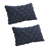 FancyGrab 2Pcs Cotton Linen Pillowcase Cushion Covers Sofa Throw Pillow Cases Navy Blue