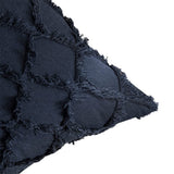 FancyGrab 2Pcs Cotton Linen Pillowcase Cushion Covers Sofa Throw Pillow Cases Navy Blue