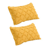 FancyGrab 2Pcs Cotton Linen Pillowcase Cushion Covers Sofa Throw Pillow Cases Yellow