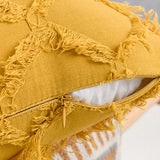 FancyGrab 2Pcs Cotton Linen Pillowcase Cushion Covers Sofa Throw Pillow Cases Yellow