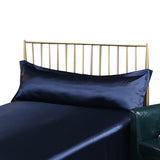 FancyGrab Envelope Pillow Cover Silky Satin Pillow Case Long Pillowcase Navy