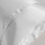FancyGrab Envelope Pillow Cover Silky Satin Pillow Case Long Pillowcase White