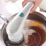 FancyGrab 5 in 1 Handheld Electric Cleaning Brush USB Rechargeable Electric Dishwashing Brush Shower Scrubber Cleaning Tool Kit