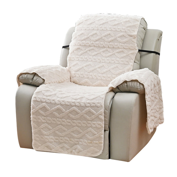 T-shaped Recliner Couch Cover Lift Reclining Recliner Chair Cover Recliner Cushion Slipcover Beige