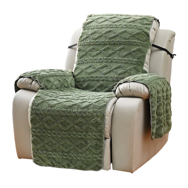 T-shaped Recliner Couch Cover Lift Reclining Recliner Chair Cover Recliner Cushion Slipcover Green
