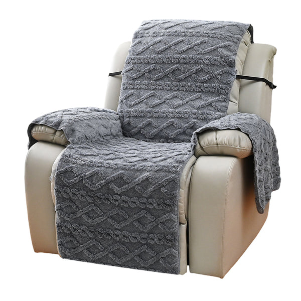 T-shaped Recliner Couch Cover Lift Reclining Recliner Chair Cover Recliner Cushion Slipcover Grey