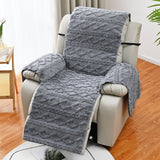 T-shaped Recliner Couch Cover Lift Reclining Recliner Chair Cover Recliner Cushion Slipcover Grey