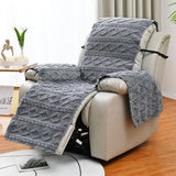 T-shaped Recliner Couch Cover Lift Reclining Recliner Chair Cover Recliner Cushion Slipcover Grey