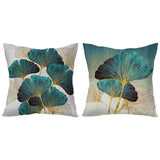 2Pcs Pillow Cover Farhouse Ginkgo Leaf Plant Leaves Pillow Cushion Cover Style 1