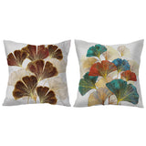 2Pcs Pillow Cover Farhouse Ginkgo Leaf Plant Leaves Pillow Cushion Cover Style 3