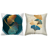 2Pcs Pillow Cover Farhouse Ginkgo Leaf Plant Leaves Pillow Cushion Cover Style 4