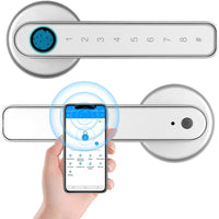 FancyGrab Indoor Fingerprint Lock Smart Fingerprint Door Lock Digital Password Door Lock Sliver