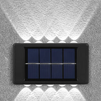 2 Pack 10LEDs Solar Wall Lights Water-resistant Garden Outdoor Fence Yard Lighting White