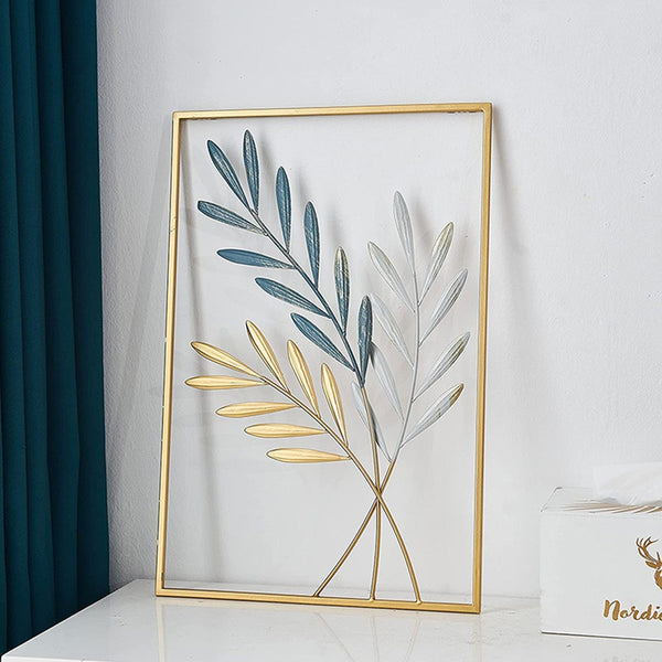 Metal Wall Decor Leaf Hanging Decoration Wall Art Home Decor Wall Ledges Style 3