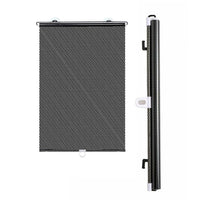 Retractable Roller Blinds Car Home Sunshade Cover Blackout Curtains with Suction Cup Black