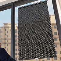 Retractable Roller Blinds Car Home Sunshade Cover Blackout Curtains with Suction Cup Black