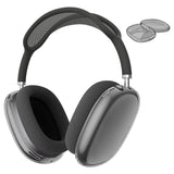 FancyGrab 2pcs Headphone Clear Case Shockproof Full Cover Protector for Apple AirPods Max Black