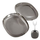 FancyGrab 2pcs Headphone Clear Case Shockproof Full Cover Protector for Apple AirPods Max Black