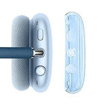 FancyGrab 2pcs Headphone Clear Case Shockproof Full Cover Protector for Apple AirPods Max Blue