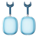 FancyGrab 2pcs Headphone Clear Case Shockproof Full Cover Protector for Apple AirPods Max Blue