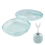 FancyGrab 2pcs Headphone Clear Case Shockproof Full Cover Protector for Apple AirPods Max Green