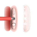 FancyGrab 2pcs Headphone Clear Case Shockproof Full Cover Protector for Apple AirPods Max Pink