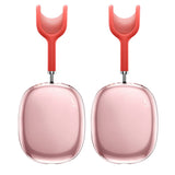 FancyGrab 2pcs Headphone Clear Case Shockproof Full Cover Protector for Apple AirPods Max Pink