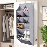 FancyGrab Multi Pockets Over the Door Shoe Organizer Hanging Shoes Storage Bag with Hooks for Closet and Dorm Narrow Door