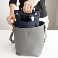 Felt Bag Organizer Handbag Insert Liner Tote Bag Dark Blue
