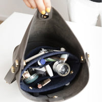 Felt Bag Organizer Handbag Insert Liner Tote Bag Dark Blue