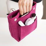 Felt Bag Organizer Handbag Insert Liner Tote Bag Rose Red
