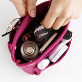 Felt Bag Organizer Handbag Insert Liner Tote Bag Rose Red