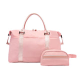 FancyGrab 2Pcs Travel Duffel Bag and Makeup Bag Set Weekender Bag Fitness Gym Bag with Wet Pocket Pink