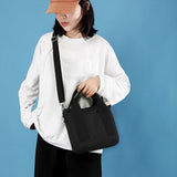 Women's Multi-pocket Tote Bag Zipper Crossbody Canvas Bags Handbag Satchel Small Bag Black