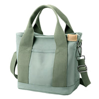 Women's Multi-pocket Tote Bag Zipper Crossbody Canvas Bags Handbag Satchel Small Bag Green
