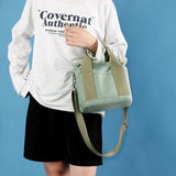 Women's Multi-pocket Tote Bag Zipper Crossbody Canvas Bags Handbag Satchel Small Bag Green