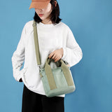 Women's Multi-pocket Tote Bag Zipper Crossbody Canvas Bags Handbag Satchel Small Bag Green