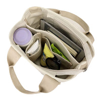 Women's Multi-pocket Tote Bag Zipper Crossbody Canvas Bags Handbag Satchel Small Bag Khaki