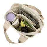 Women's Multi-pocket Tote Bag Zipper Crossbody Canvas Bags Handbag Satchel Small Bag Khaki