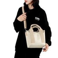 Women's Multi-pocket Tote Bag Zipper Crossbody Canvas Bags Handbag Satchel Small Bag Khaki