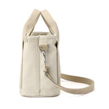 Women's Multi-pocket Tote Bag Zipper Crossbody Canvas Bags Handbag Satchel Small Bag Khaki