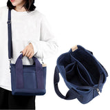 Women's Multi-pocket Tote Bag Zipper Crossbody Canvas Bags Handbag Satchel Small Bag Navy